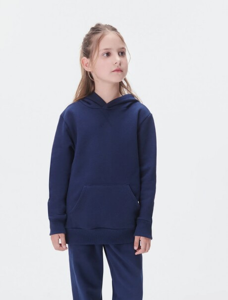 BUZO BÁSICO INFANTIL CON CAPUCHA AZUL