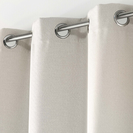 CORTINA C/ANILLAS POLIESTER NATURAL-BEIGE BLACKOUT