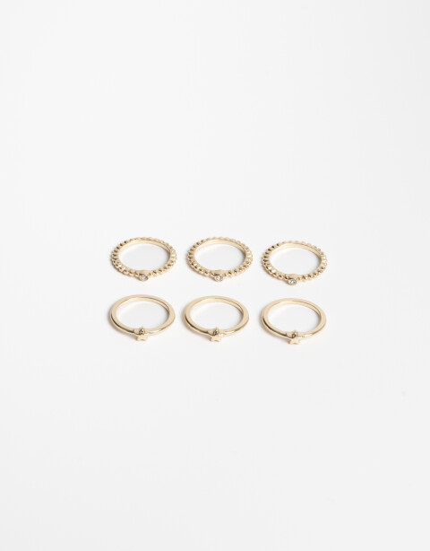Sets Anillos Strass Set De Anillos - Dorado