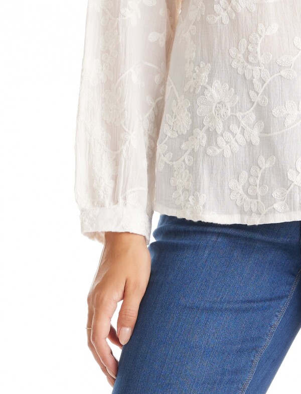 Blusa Algodon Broderie CRUDO