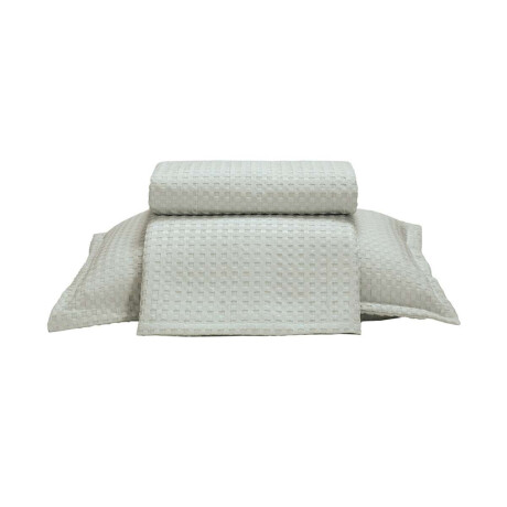 Juego Colcha y Funda Dohler Provenza 1 Plaza 100% Microfibra Verde Agua