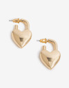Aros Argollas Metal Aros Corazón Metal. - Dorado