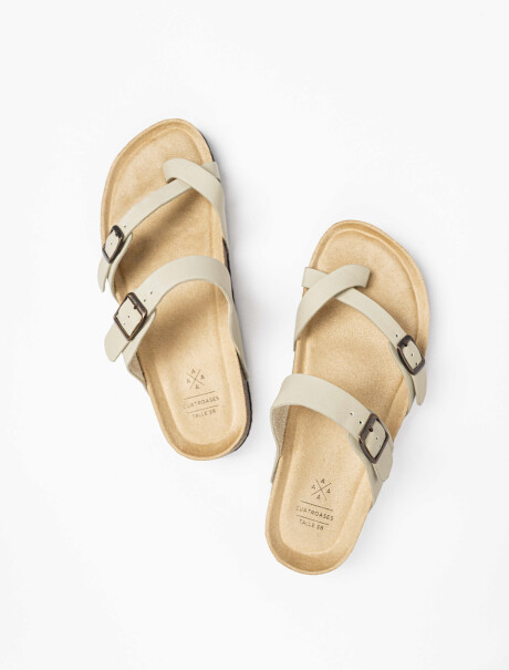 Sandalia cruzada beige