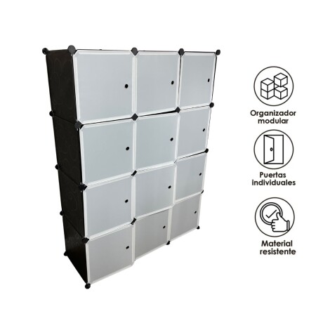 Armario Plástico Lumax 12 Puertas Desmontable Portátil Blanco