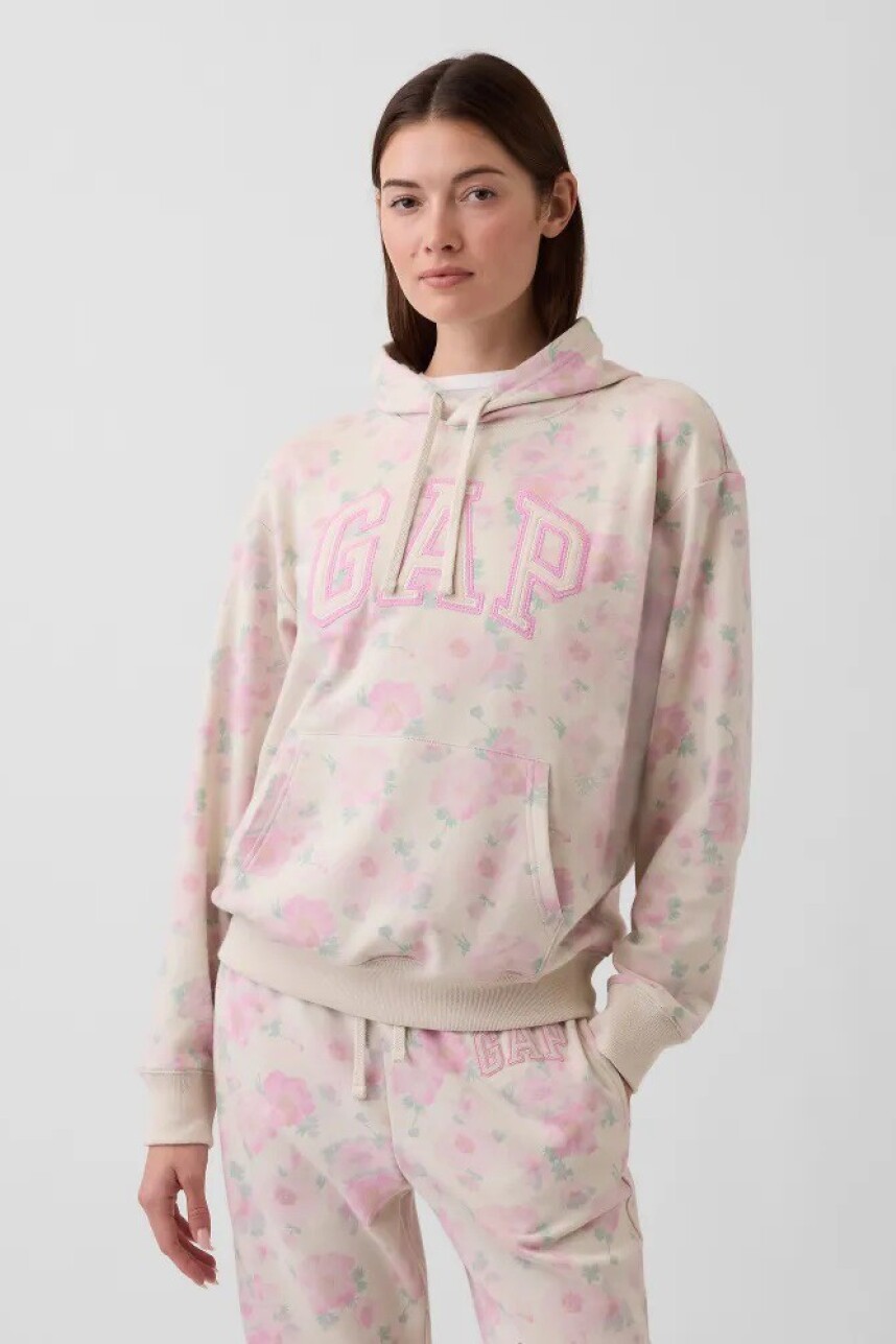 Buzo Canguro Logo Gap Mujer Pink Floral