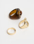 Sets Anillos Metal Anillos Set X3 De Metal - Dorado