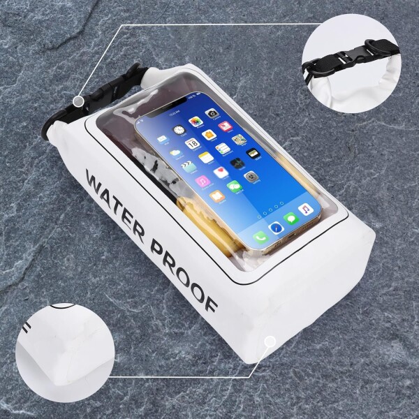 Bolso Estanco 2 Litros Celular Playa Arena Resistente Agua Color Variante Blanco