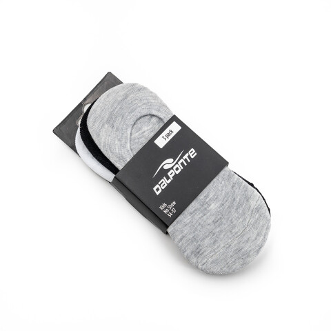 NO SHOW SOCKS NEGRO/BLANCO BLANCO/NEGRO/GRIS