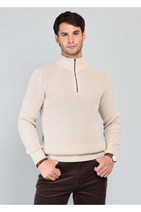Sweater Medio Cierre Arrow BEIGE