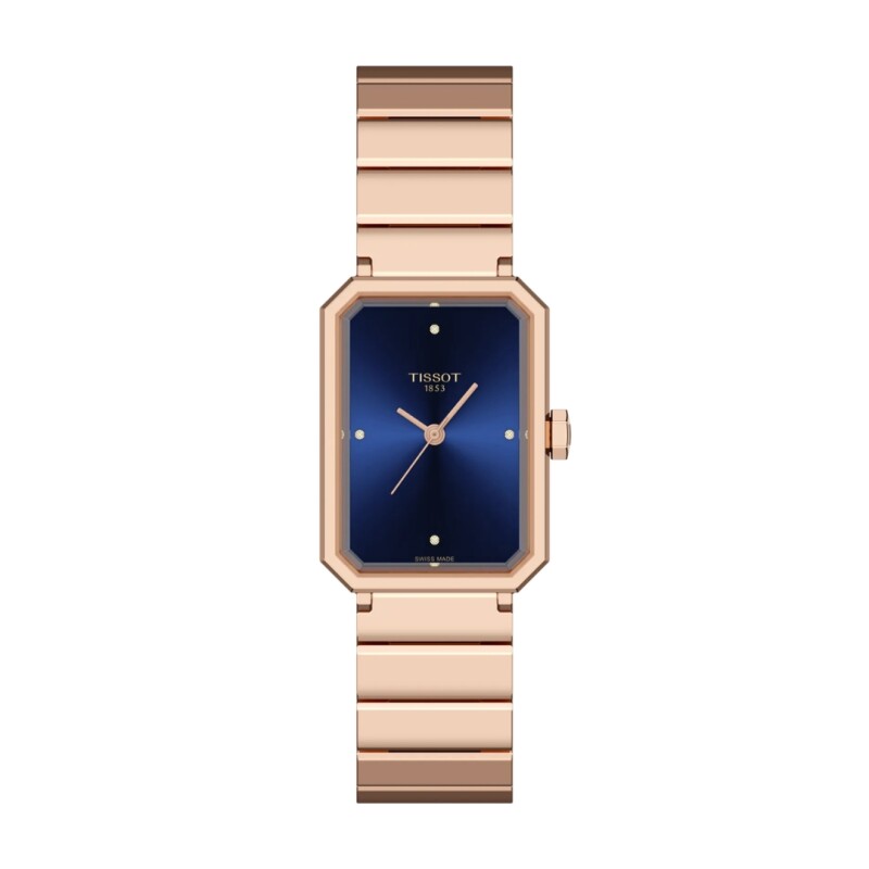 Reloj Tissot SRV 30mm T1601103304600 para dama con correa de acero Rosé