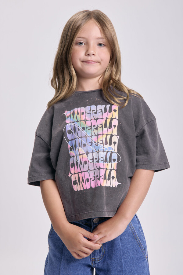 Remera estampa Cenicienta Gris