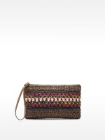 Bolso Sobre Efecto Rafia Con Detalle Trenzado marron