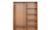Ropero 2 puertas corredizas 2 cajones - Madera maciza Marron