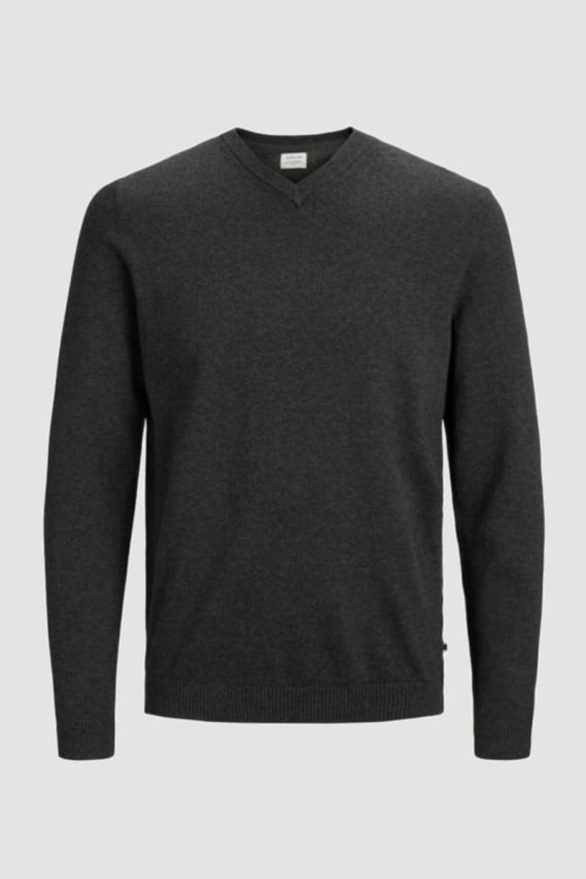 Sweater Basic Cuello "v" Dark Grey Melange