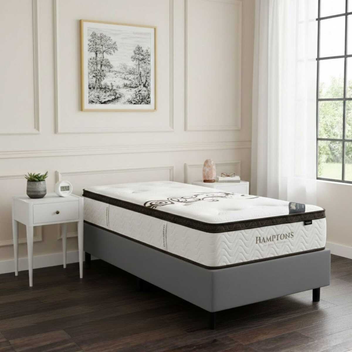 Sommier 1 Plaza Hamptons Palladium - Gris 