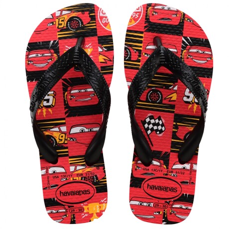 Sandalias Infantiles Havaianas Kids Cars Rojo Rubí - Negro