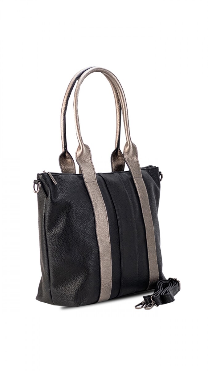 CARTERA POLA - NEGRO Y PELTRE 
