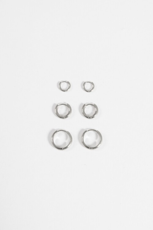 Set aros acero plateado