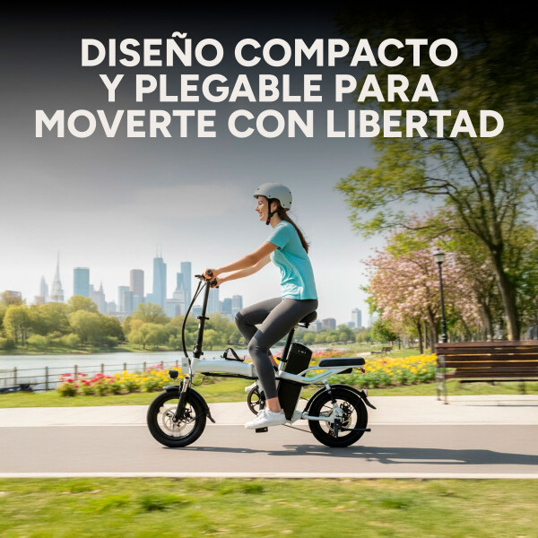 Bicicleta electrica GoGreen Peter Pan Plegable 250w 7.8Ah Color Blanco