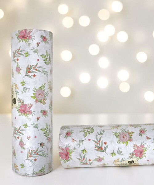 Papel Regalo Bobina 40cm x 100mts PINK FLOWERS
