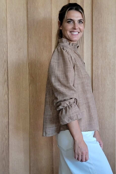 Blusa Copenhague Lino Tostado melange