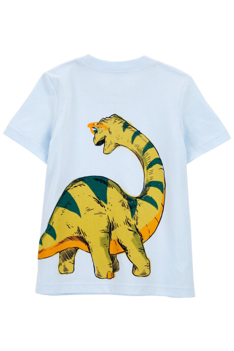 Remera de algodón, estampa dinosaurio. Talles 2-5T Sin color