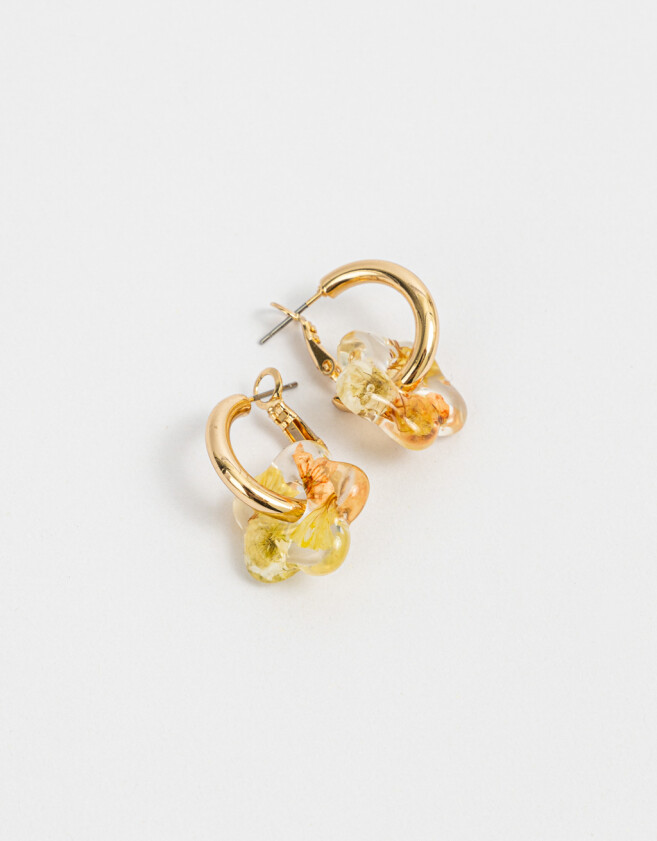 Aros Argollas Con flores Argollas Con Flores - Dorado