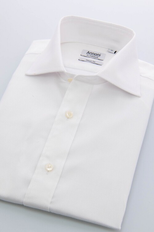 Camisa Annoni Italian Collar Espigada Blanco