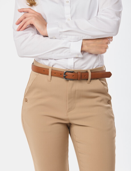 PANTALÓN CLÁSICO CON SPANDEX Beige