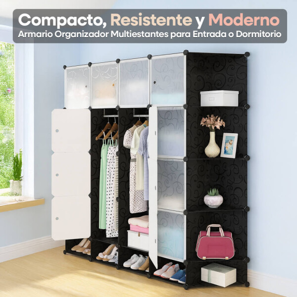 Ropero Armario Placard IMBACK IBK-PLC013 | Amplio, Modular y Resistente con 2 Barras Colgadoras y Estantes Ropero Armario Placard IMBACK IBK-PLC013 | Amplio, Modular y Resistente con 2 Barras Colgadoras y Estantes