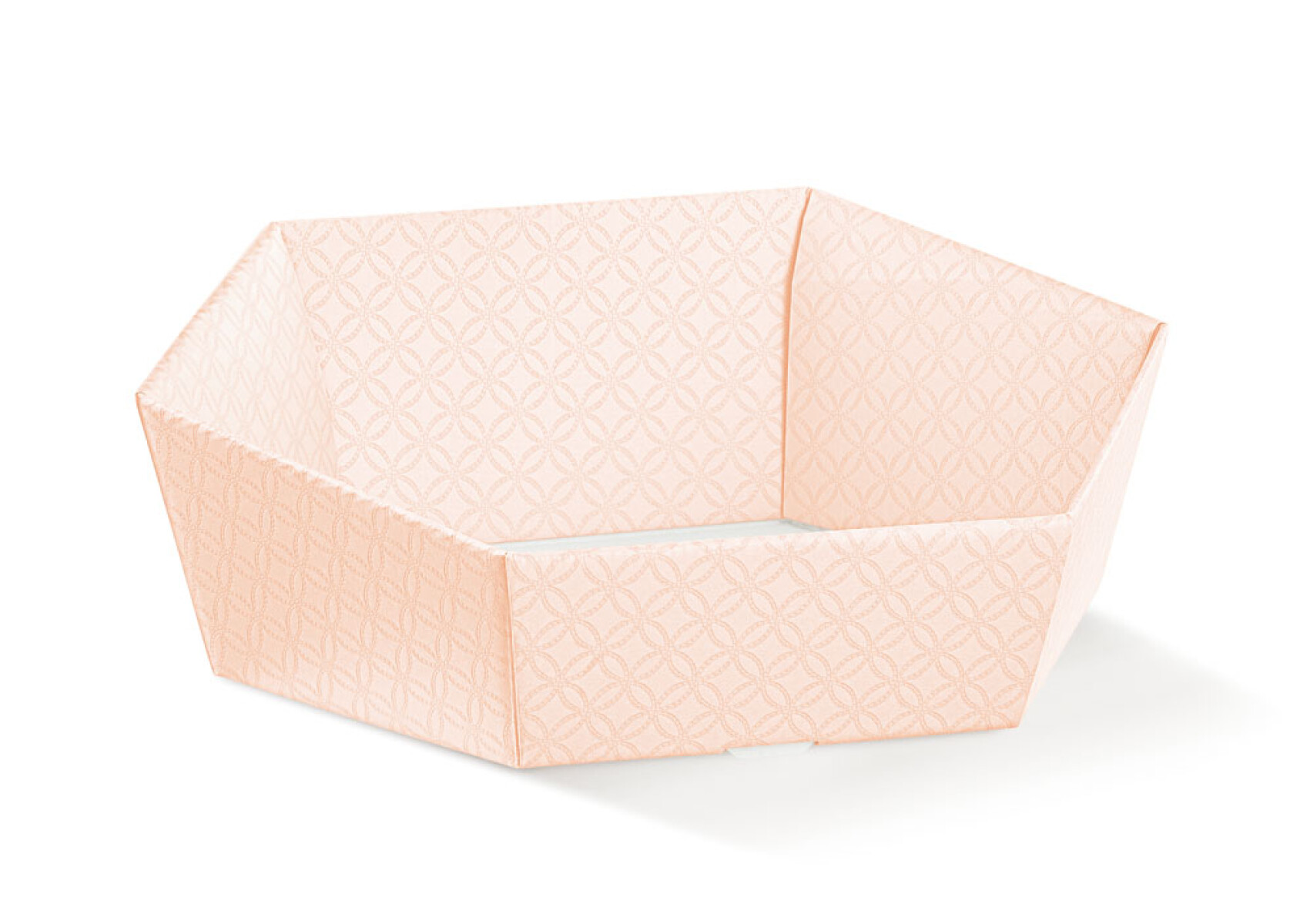 Cesto hexagonal 38x30x10 cm. - MATELASSE ROSA 