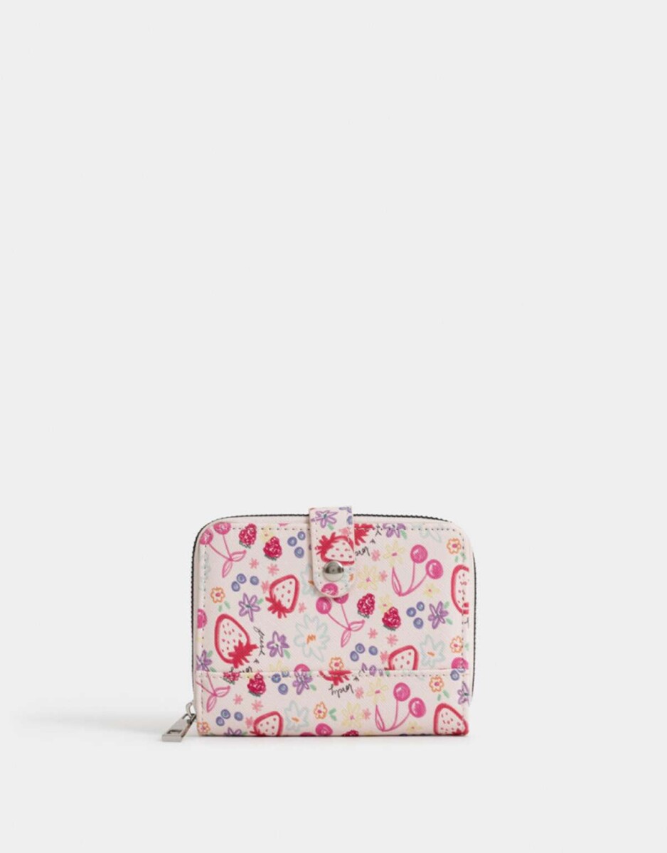 Billetera Cuerina Con Solapa - Blanco Crudo 