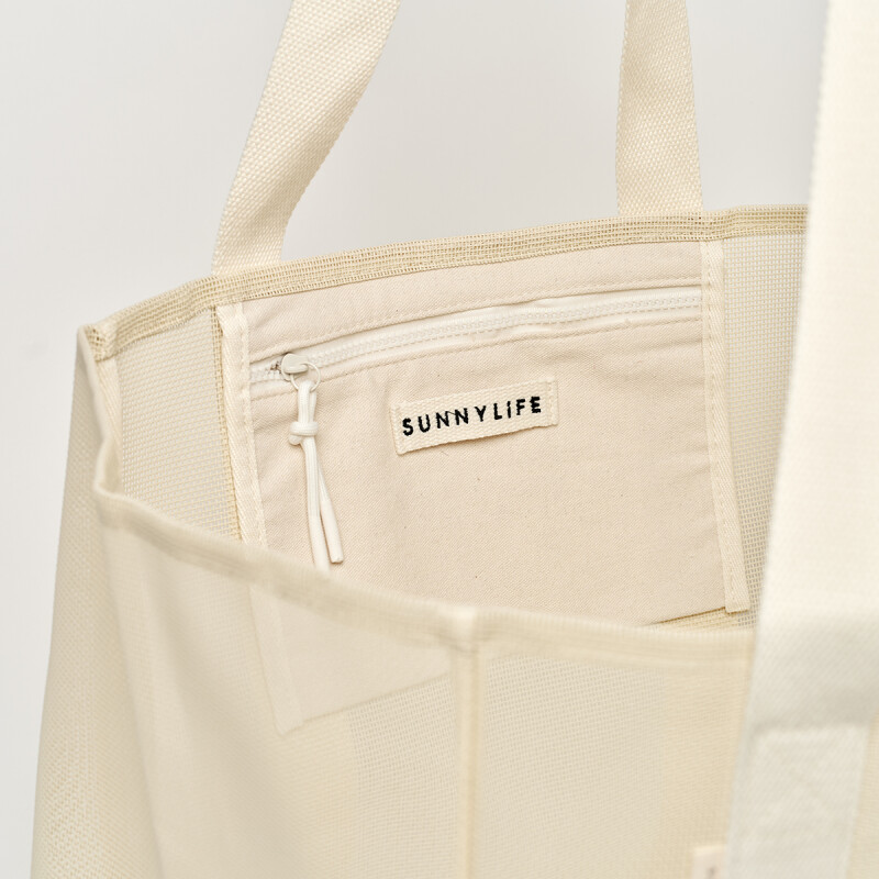 S61MBB Bolso De Playa Malla Sunnylife - Oyster Cream
