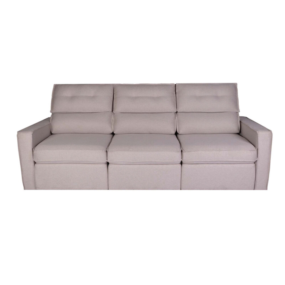 SOFA RETRACTIL 3 CUERPOS TELA NATURAL-BEIGE AMBAR BEIGE