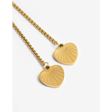 Collar De Acero Dorado Con Dije Dorado