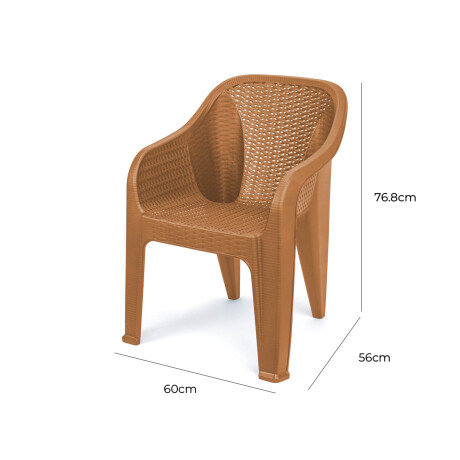 Silla Jardín Rambo Rattan Apoyabrazos Apilable Exterior Capuccino