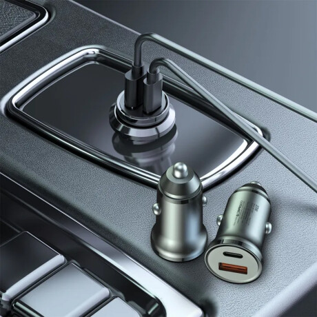 Cargador para auto USB/Tipo C Negro