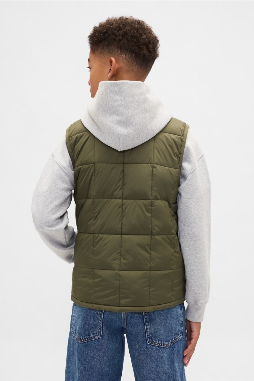 Chaleco Lightweight Puffer Niño Army Jacket Green