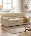Sillon Livintus 3 Cuerpos Cuero Natural Hielo