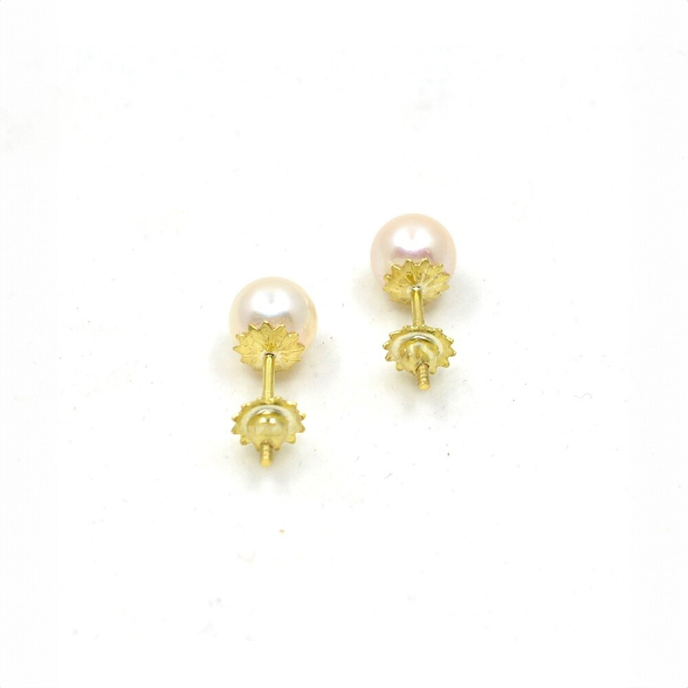 6,5 mm Caravanas Oro 18 K Con Perlas De Cultivo 6,5 mm Caravanas Oro 18 K Con Perlas De Cultivo