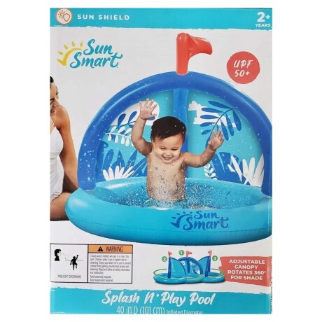 Piscina Infantil Inflable Toldo Ajustable Protección Sol 50+ Azul