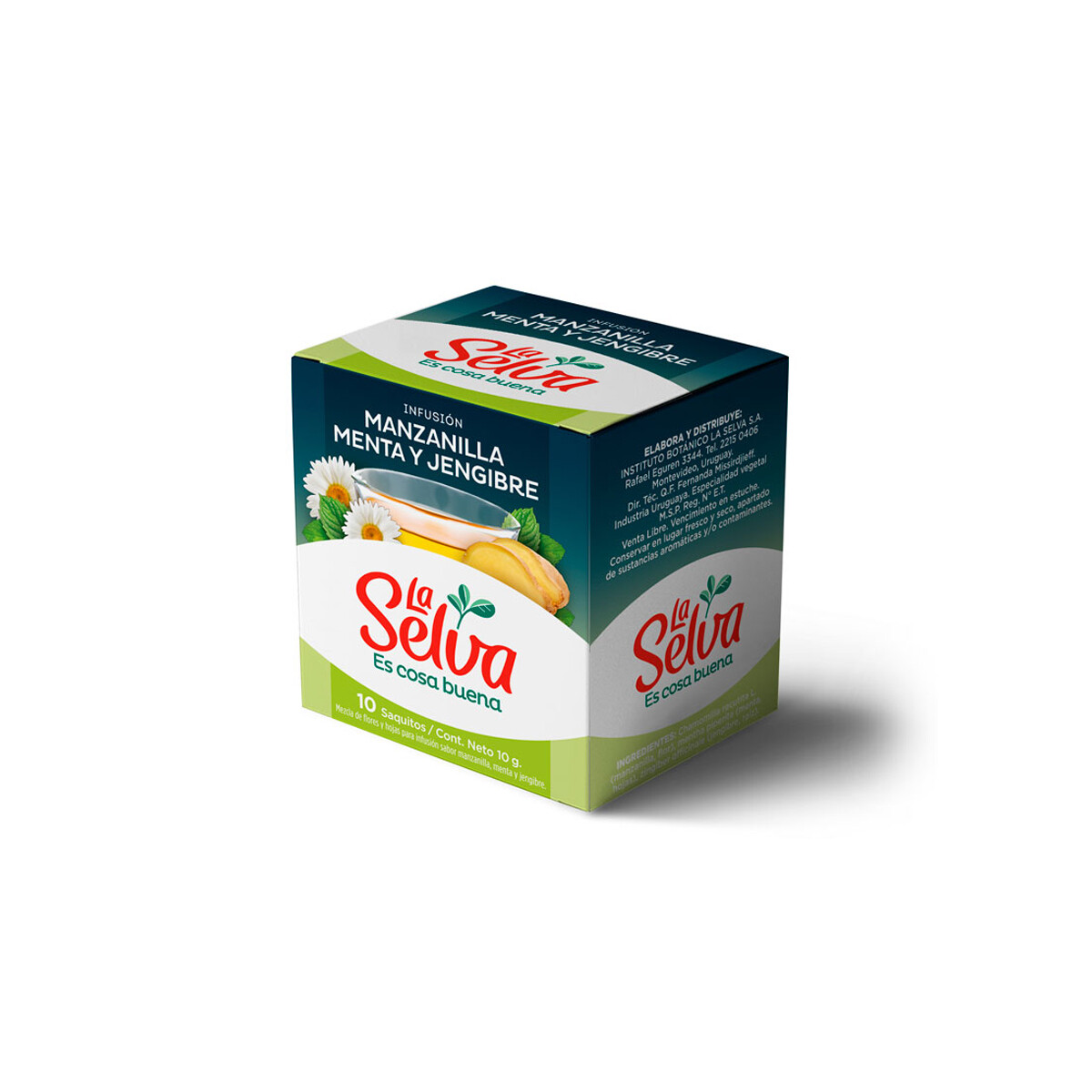 Te de manzanilla menta y jengibre x10 saquitos 