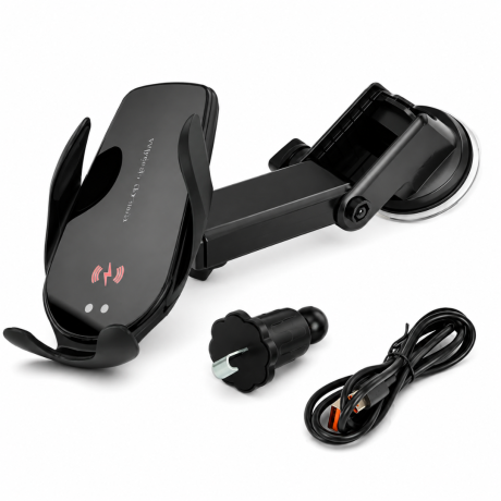 SOPORTE PARA AUTO CON CARGADOR INALÁMBRICO RÁPIDO Y VENTOSA SOPORTE PARA AUTO CON CARGADOR INALÁMBRICO RÁPIDO Y VENTOSA