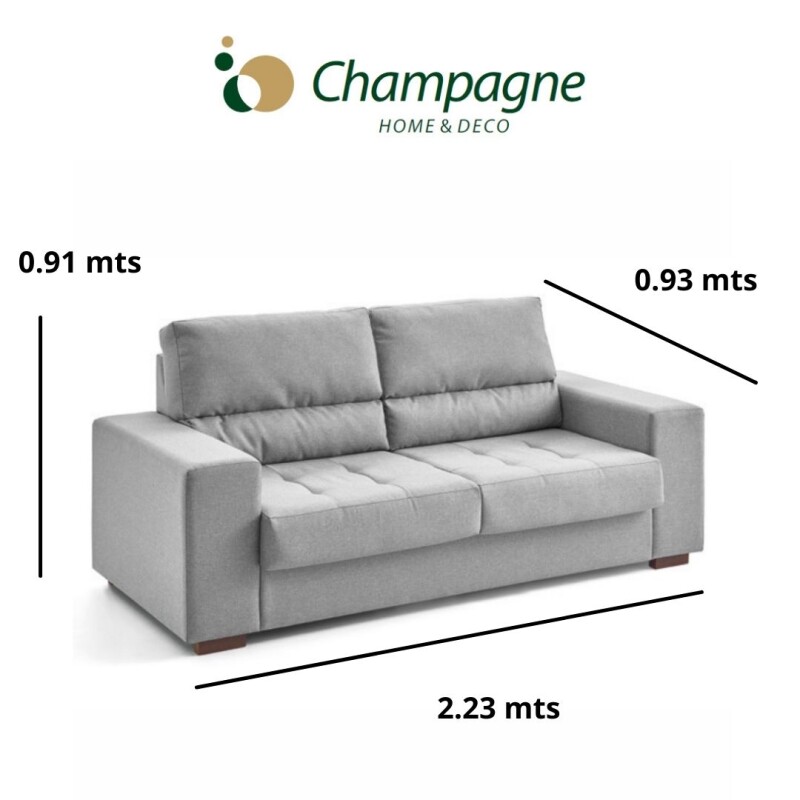 SOFA 3 CUERPOS - TELA RUSTICO CLARO SOFA 3 CUERPOS - TELA RUSTICO CLARO