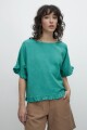 Blusa con volados verde