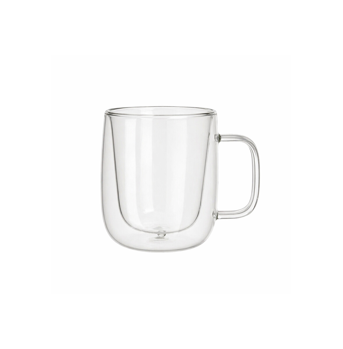 Pocillo doble pared de vidrio con asa - 350ml 