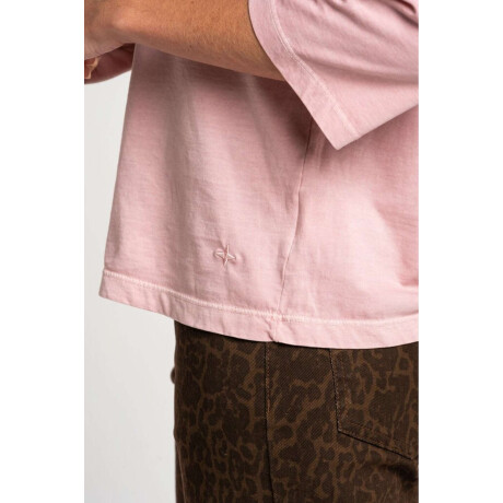 Remera Lavada Manga 3/4 Rosa