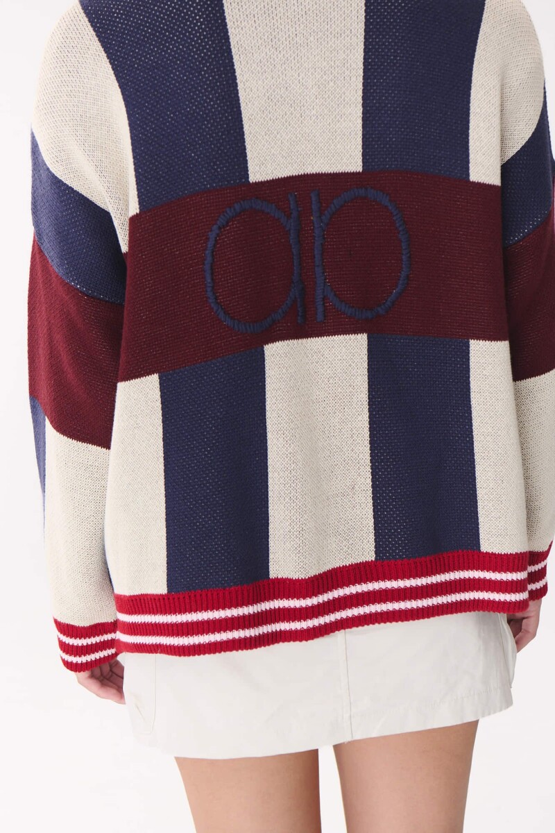 Cardigan Glory Print Azul