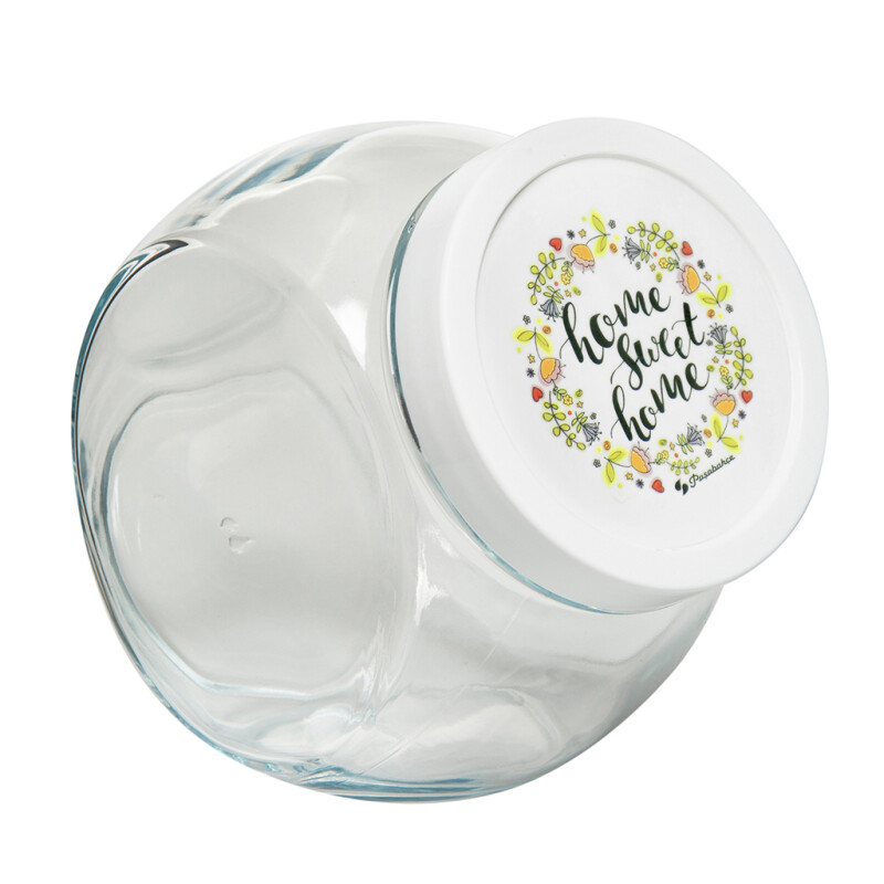 Galletera de Vidrio Bella Sweet 1,5 Litros con Tapa Decorada – Pasabahce GALLETERA 1.5L H16/D10.5CM BELLA SWEET PASABAHCE