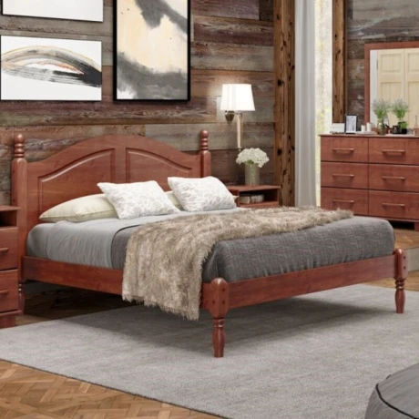 Cama 2 Plazas Línea Oro Color Imbuia U